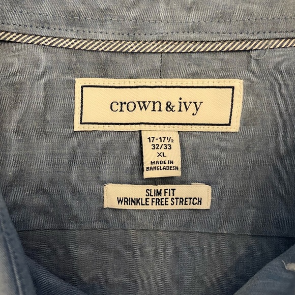 Crown & Ivy Blue Long Sleeve Button Down Shirt - Picture 4 of 5